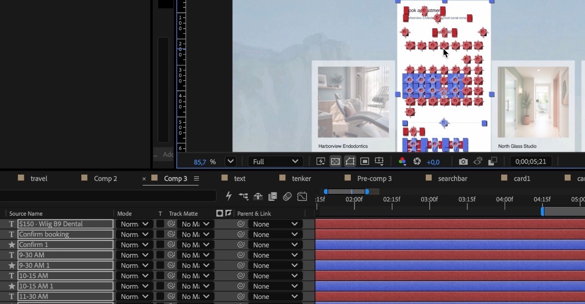 Motion timeline