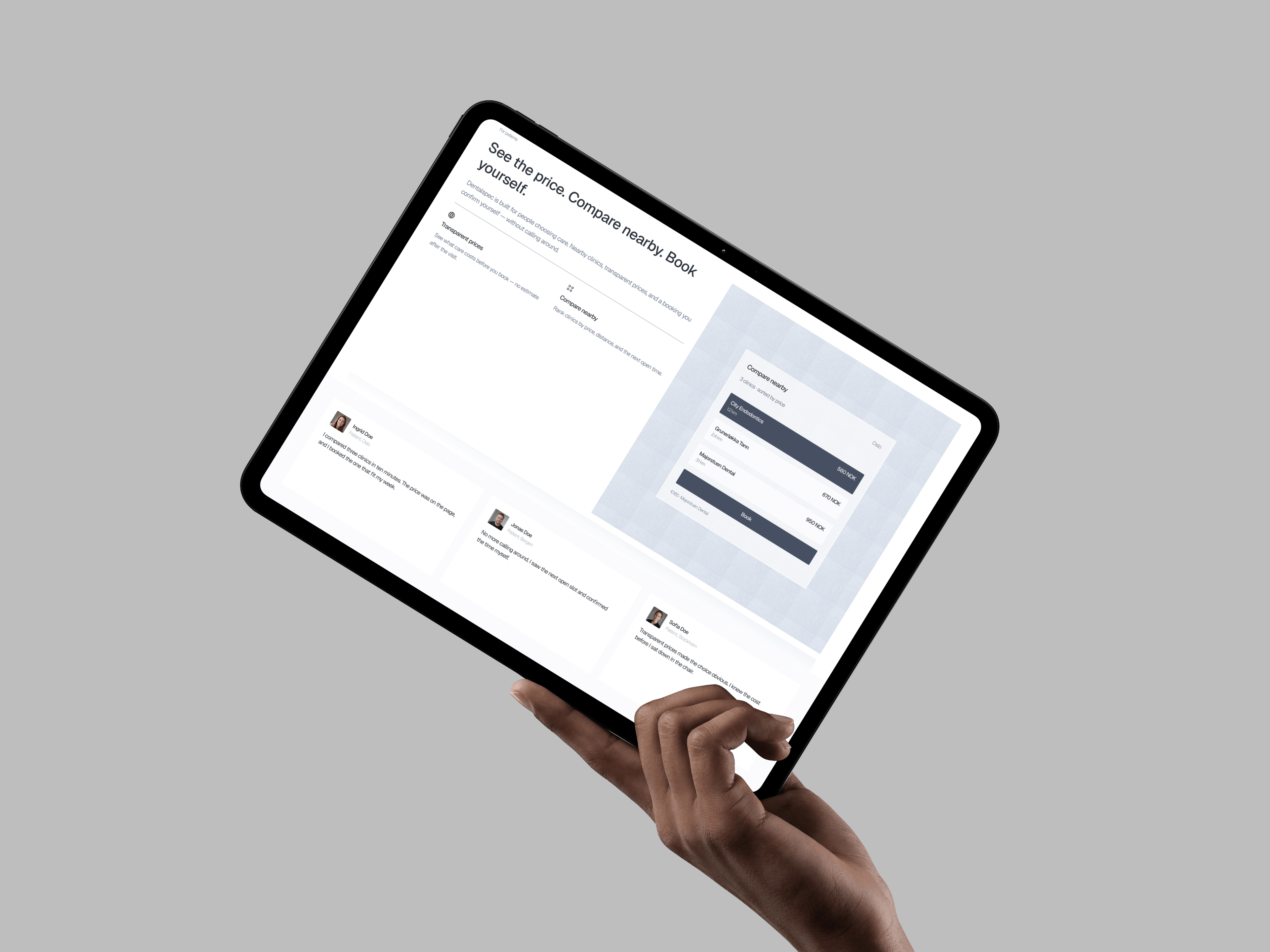 Dentalspec comparison interface