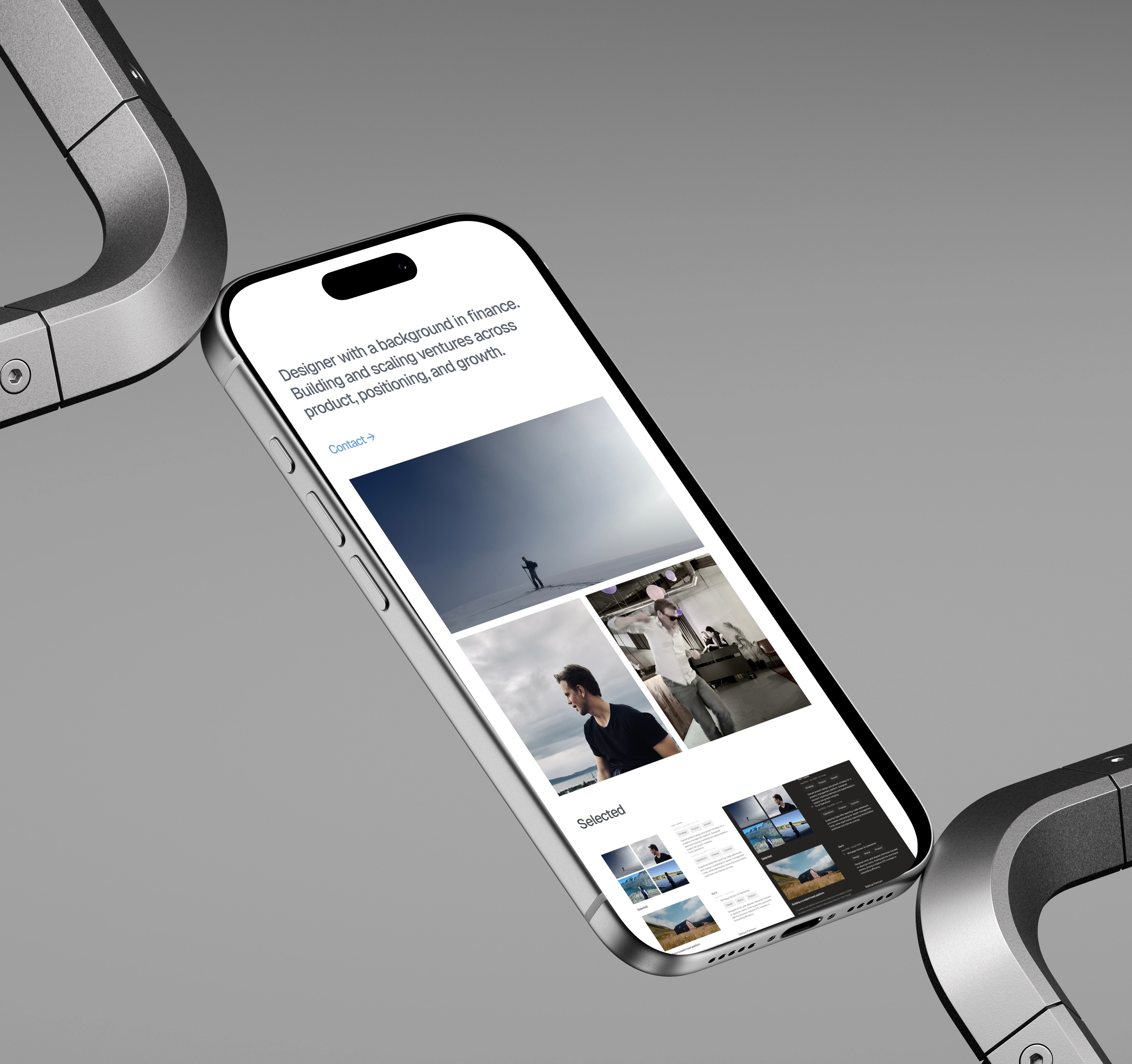 Angled phone with a light profile layout