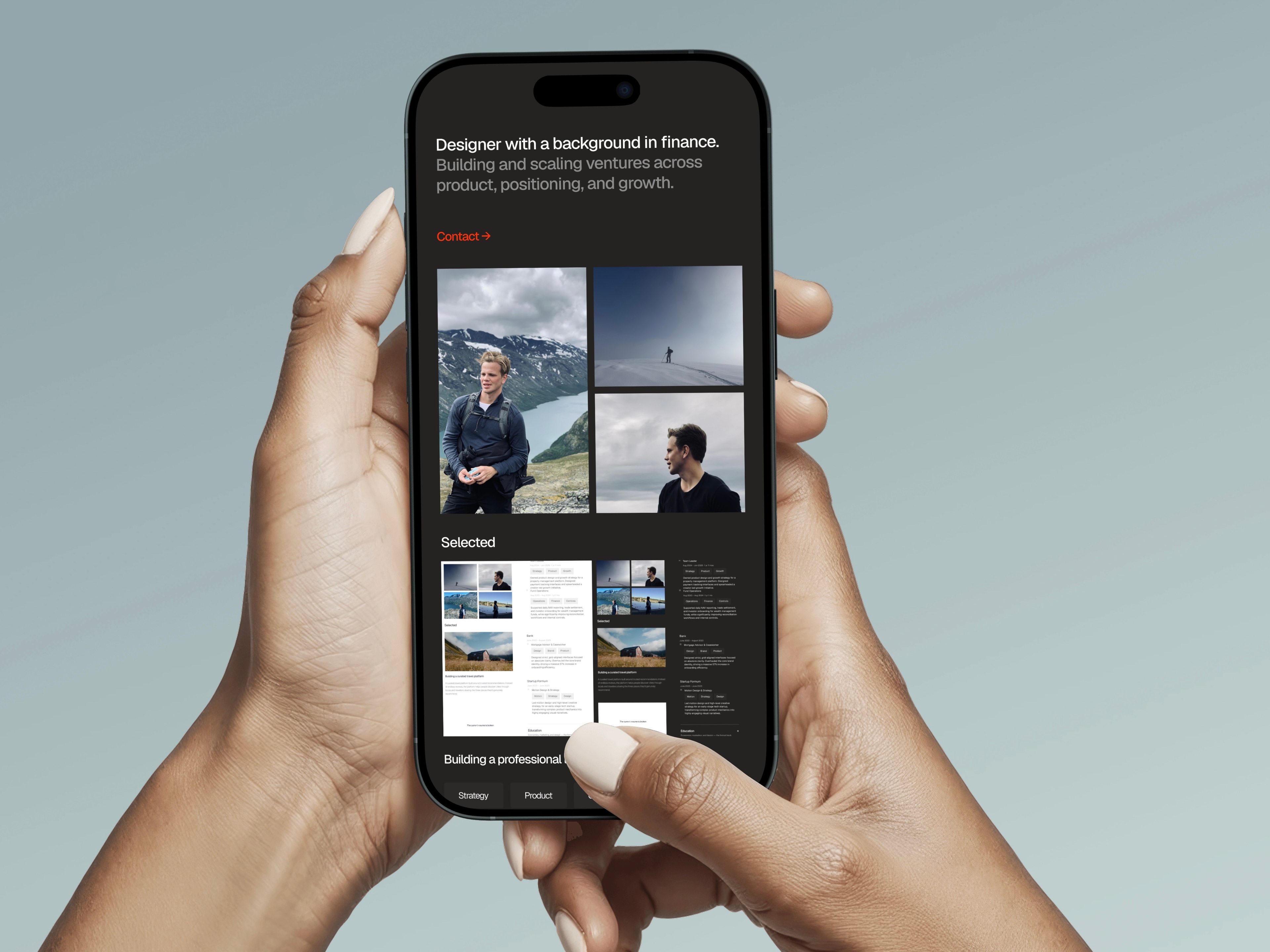 Hands holding a phone
